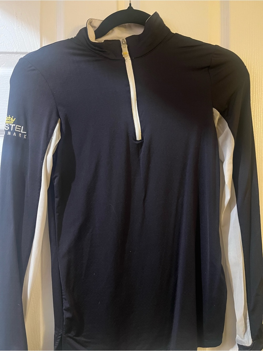 Kastel Denmark Black Half-Zip Pullover/Sunshirt with White Trim